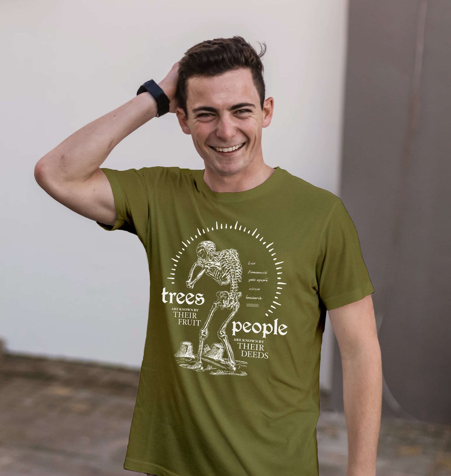 Fallen Trees Organic Unisex Classic T-Shirt Olive Green