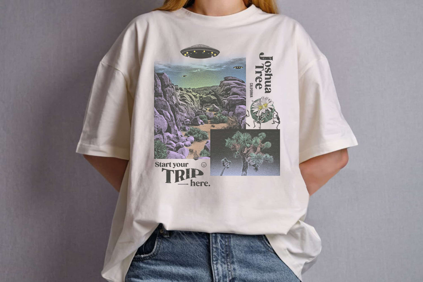 Joshua Tree Organic Unisex Classic T-Shirt Female Model